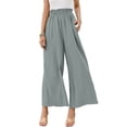 thumbnail image 1 of Qiylii Cotton Linen Pants for Women Loose Fit Wide Leg Palazzo Pants High Waisted Plus Size Flare Pants with Pockets, 1 of 4