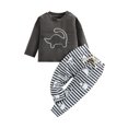 thumbnail image 1 of Qiylii Dinosuar Pattern Baby Clothes Set Long Sleeve Sweatshirt+Striped Pants, 1 of 9