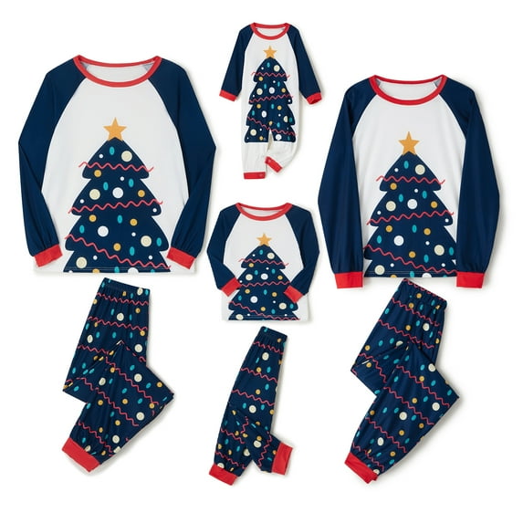 Qiylii Family Christmas Pajamas Matching Sets Christmas Sleepwear Parent-Child Pjs Outfit for Christmas Holiday Party