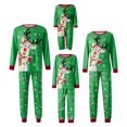 thumbnail image 1 of Qiylii Family Matching Christmas Pajamas, Cartoon Elk Snowflake Print Long-Sleeved Tops + Elastic Waist Trousers, 1 of 9