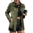 thumbnail image 1 of Qiylii Female Casual Velvet Coat, Women Solid Color Turn-Down Collar Long Sleeve Jacket, 1 of 7