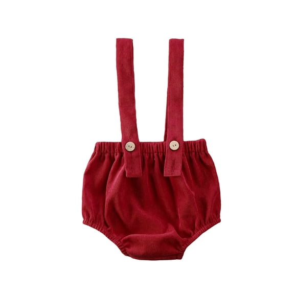Qiylii Girls Boys Suspender Shorts, Solid Color Pants, Summer Strap Shorts