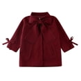 thumbnail image 1 of Qiylii Girls Jacket,Long Sleeve Solid Color Loose Bow Neck Side Pocket Outerwear, 1 of 9