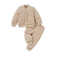 thumbnail image 1 of Qiylii Girls Knit Clothes Set, Solid Color Button-down Cardigan + Pants, 1 of 8