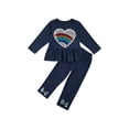 thumbnail image 1 of Qiylii Girls Sequins Love Pattern Long Sleeve O-Neck Ruffle Hem Pullover + Pant, 1 of 9