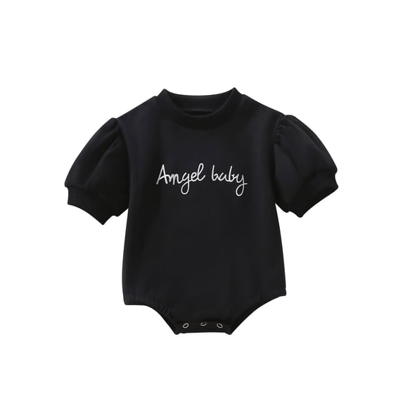 Qiylii Infant Baby Summer Jumpsuit, Puff Short-Sleeved Round Neck Romper Bodysuit
