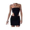 thumbnail image 1 of Qiylii Knit Bodycon Dress for Women Y2K Hollow Out Midi Dresses Sleeveless 2022 Summer Beach Dress, 1 of 7