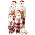 thumbnail image 1 of Qiylii Matching Family Christmas Pajamas, Cartoon Deer Tops + Plaid Pants, 1 of 6