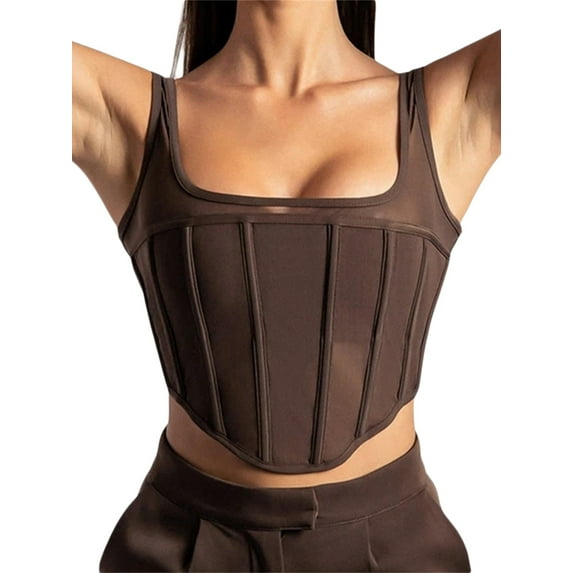 Qiylii Sexy Women's Bustier Corset Top Push Up Strap Tank Top Vintage Streetwear Crop Tops Party Clubwear Bodice
