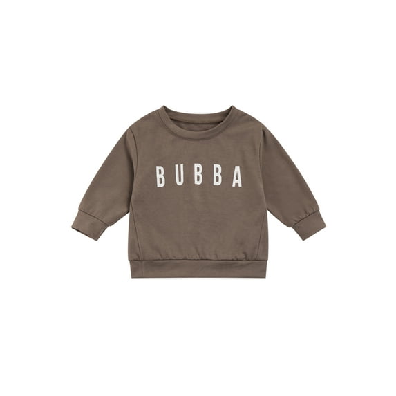 Qiylii Toddler Baby Sibling Matching Clothes Long Sleeve Letters Print Pullover Sweatshirt Tops for Sister Brother Outfit