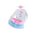 thumbnail image 1 of Qiylii Toddler Girl Outfit, 3D Number/Heart Romper+Colorful Tutu Skirt+Headband, 1 of 9