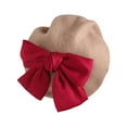 thumbnail image 1 of Qiylii Toddler Girls Princess Hat, Daily Stitching Beret with Decorative Bow, 1 of 1