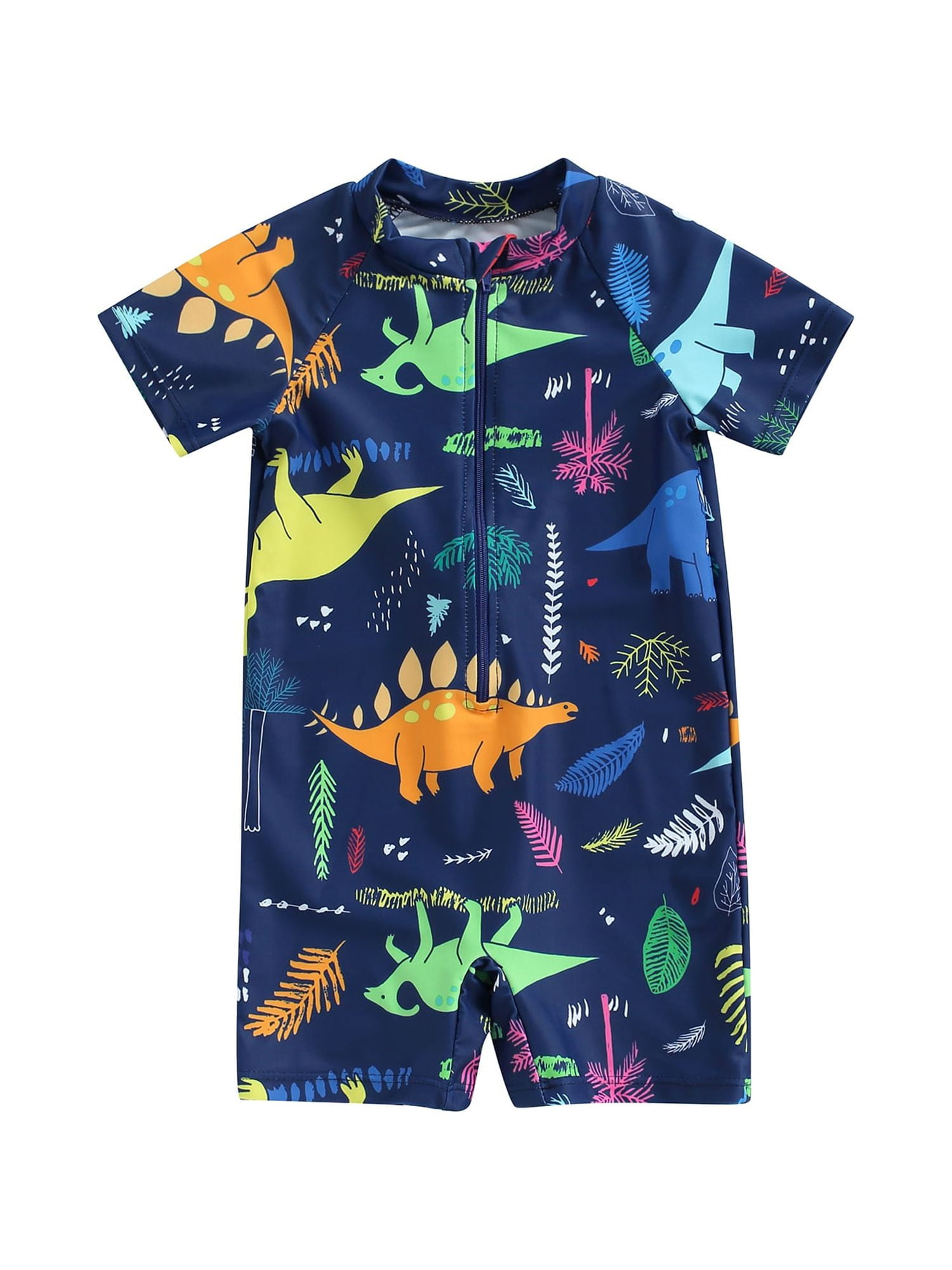 Toddler Boys Two Piece Swimwear Outdoor Animal Active Bathing Suits 1-5 Years Summer Navy Blue