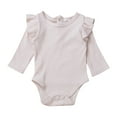 thumbnail image 1 of Qiylii Unisex Baby Boy Girl Long Sleeve Ruffle Romper Bodysuit Jumpsuit Tops Sweatshirt Winter Fall Spring Clothes, 1 of 6