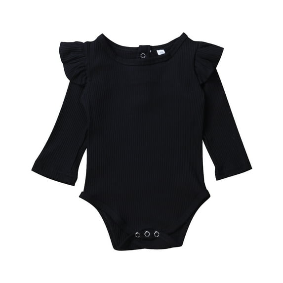 Qiylii Unisex Baby Boy Girl Long Sleeve Ruffle Romper Bodysuit Jumpsuit Tops Sweatshirt Winter Fall Spring Clothes