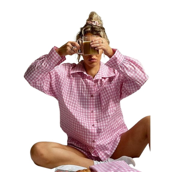 Qiylii Women 2Pcs Casual Outfits Sets Ladies Sexy Loungewear Short Sleeve Cardigan Shirt + Shorts Party Beachwear