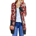 thumbnail image 1 of Qiylii Women Christmas Long-Sleeved Cardigan Cartoon Holiday Coat Clothing, 1 of 4