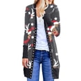 thumbnail image 1 of Qiylii Women Christmas Long-Sleeved Cardigan Cartoon Holiday Coat Clothing, 1 of 4