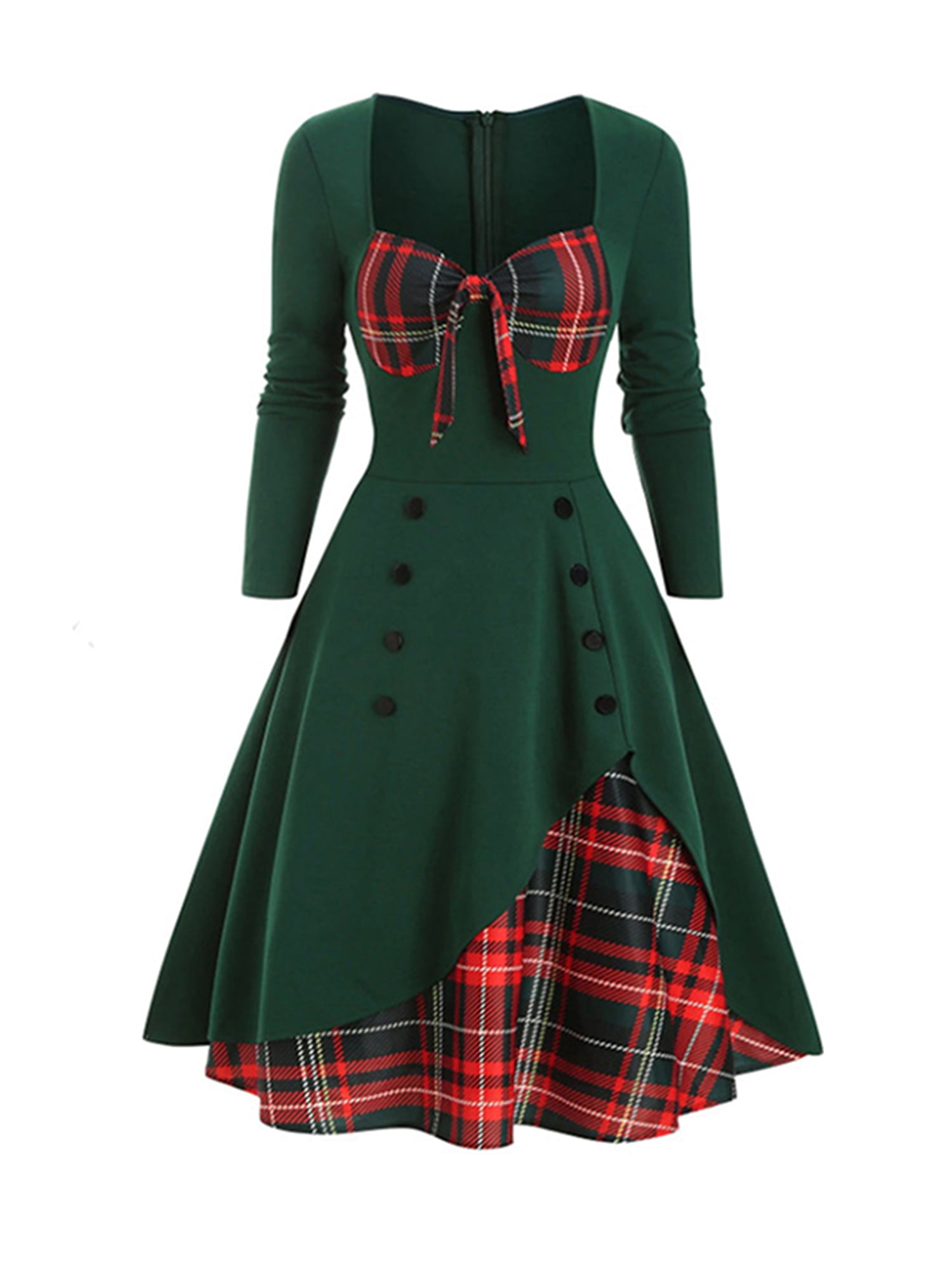 Qiylii Women Christmas Vintage Plaid Mid Dress Short Sleeve Patchwork Bowknot Neckline Party Cocktail Xmas Holiday Dresses - Walmart.com Qiylii Women Christmas Vintage Plaid Mid Dress Short Sleeve Patchwork Bowknot Neckline Party Cocktail Xmas Holiday Dresses - Walmart.com