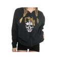 thumbnail image 1 of Qiylii Women Hoodie, Skull/Skeleton Print Hooded Zipper-Open Sweatshirt, 1 of 3