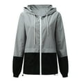 thumbnail image 1 of Qiylii Women Packable Rain Jacket, Outdoor Color Block Hooded Windbreaker, 1 of 8