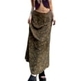 thumbnail image 1 of Qiylii Women Retro Style Skirt, Tawny Leaves Printing Low Waist Skirt, 1 of 7