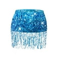 thumbnail image 1 of Qiylii Women Sequined Skirt, Glitters Fringe Miniskirt with Tied Waist, 1 of 2