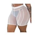 thumbnail image 1 of Qiylii Women Sexy Mesh Sheer See-Thru Swimsuit Cover Up Shorts High Waist Boned Bodycon Bikini Coverups, 1 of 5