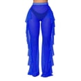 thumbnail image 1 of Qiylii Women Sexy Transparent Beachwear Pants, Mesh Sheer Long Trousers, Bikini Cover Up Beachwear, 1 of 8