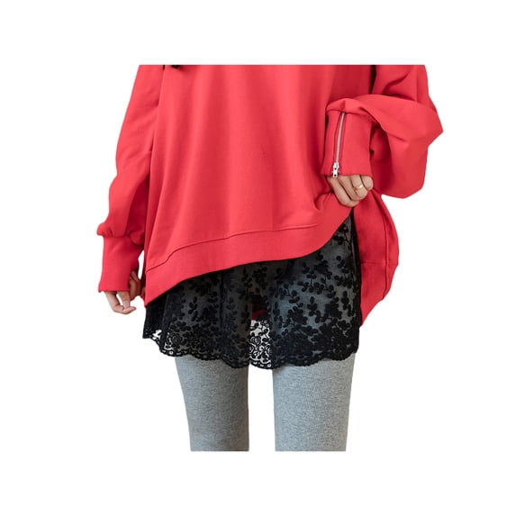 Qiylii Women Skirt Extender with Lace Hem, Layering Fake Tops Hemline