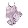 thumbnail image 1 of Qiylii Women Sleepwear, V- Neck Strap Sleeveless Tops Pant, Suspender Trousers, 1 of 8