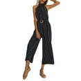 thumbnail image 1 of Qiylii Women Sleeveless Jumpsuit with Dots Pattern, Loose Legs High-Waisted Fit Summer Cool Clothing, 1 of 9
