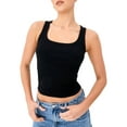 thumbnail image 1 of Qiylii Women Vest Shirt for 2023 Summer, Sleeveless Off Shoulder Solid Color Casual Party Street Knit Tops, 1 of 6