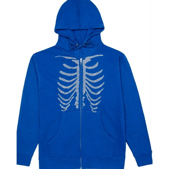 Qiylii Women Y2K Long Sleeve Zip Up Hoodie Jacket Skull Vintage Casual Cardigan Sweatshirt with Pocket