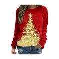 thumbnail image 1 of Qiylii Women’s Christmas Sweatshirt Cartoon Round Neck Long Sleeve Pullover Tops,S-XXXL, 1 of 4