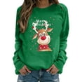 thumbnail image 1 of Qiylii Women’s Christmas Sweatshirt Cartoon Round Neck Long Sleeve Pullover Tops,S-XXXL, 1 of 4