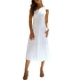 thumbnail image 1 of Qiylii Women's Dress, Casual Solid Color Sleeveless One Shoulder Ruffle Hem Side Zipper Female Long Dress, 1 of 9