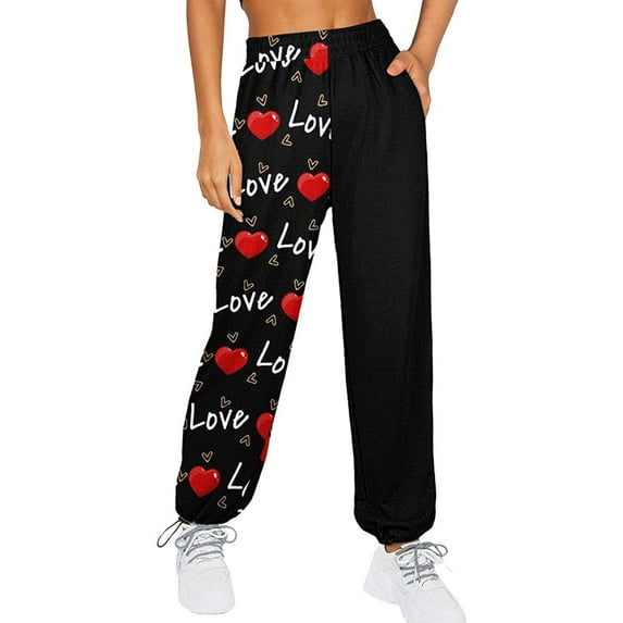 Qiylii Women's Gradient Casual Sweatpants Unique Print High Waist Fitness Jogging Pants with Pocket