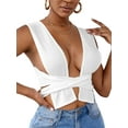 thumbnail image 1 of Qiylii Women's Pure Color Cocktail Vest, Sleeveless Low-Cut Tank Tops, 1 of 6