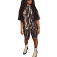 thumbnail image 1 of Qiylii Women's Short Pants Outfits Set, Short Sleeve Pattern Printed Round Neck Tops + Elastic Waist Shorts, 1 of 4