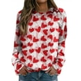 thumbnail image 1 of Qiylii Women's Valentine's Day Sweatshirt Long Sleeve Casual Blouse Graphic Tops Valentine's Day Shirts for Women Sweater Jumpers, 1 of 3
