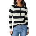 thumbnail image 1 of Qiylii Y2K Striped Long Sleeve Slim Tops Color Block Square Collar Tee Aesthetic Harajuku Autumn Winter 90s Shirts Streetwear, 1 of 8
