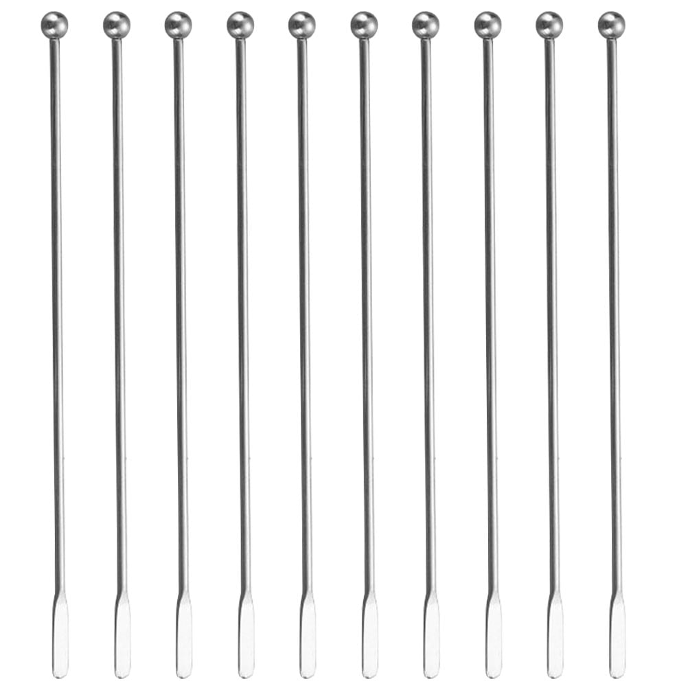Qiysamall 10Pcs Metal Stirrer Coffee Stirring Stick Cocktail Swizzle Stick Stainless Steel Stirrer