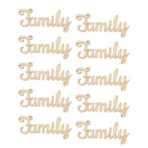Qiysamall 10pcs Letters Wood Piece Family Wood Sclices Unfinished Family Wood Words Sign Ornaments for Crafts Home Wedding Christmas Birthday DIY