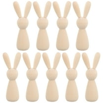 Qiysamall 10pcs Unfinished Wooden Peg Dolls Unpainted Wood Figures for Crafting Painting and Decoration