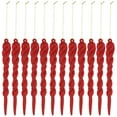 thumbnail image 1 of Qiysamall 12-Pack Red Glitter Christmas Icicle Pendants Holiday Tree Decorations Winter Embellishments for Festive Seasonal Layouts, 1 of 10