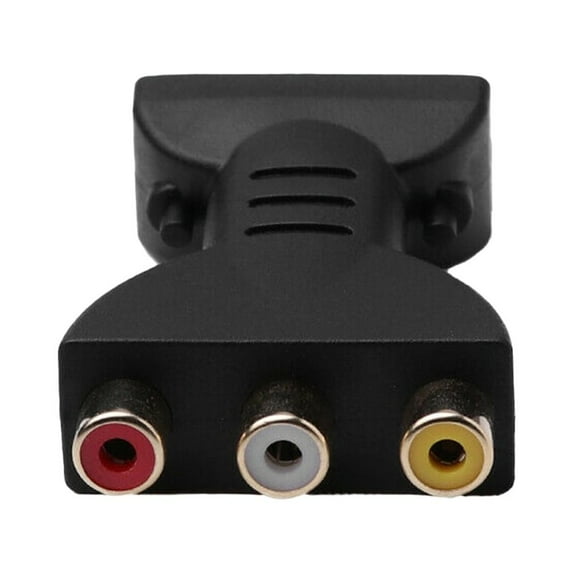 Qiysamall 1Pc Home to RCA Adapter Practical AV Transfer Electronic Accessory Black