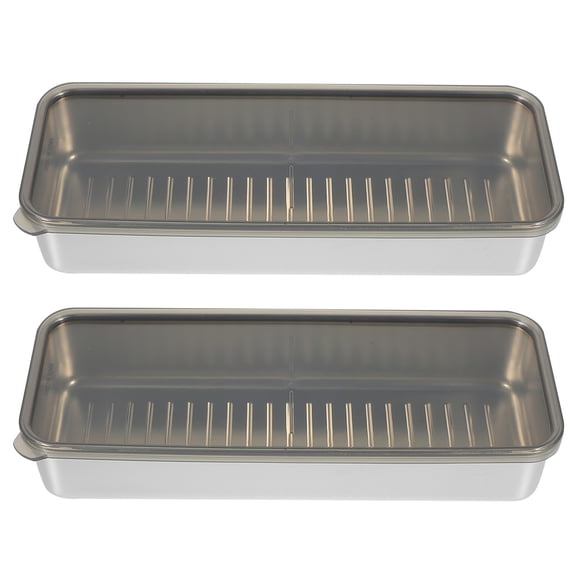 Qiysamall 2 Pcs Pasta Storage Containers with Sealed Lids for Refrigerator, Stainless Steel and PP Material