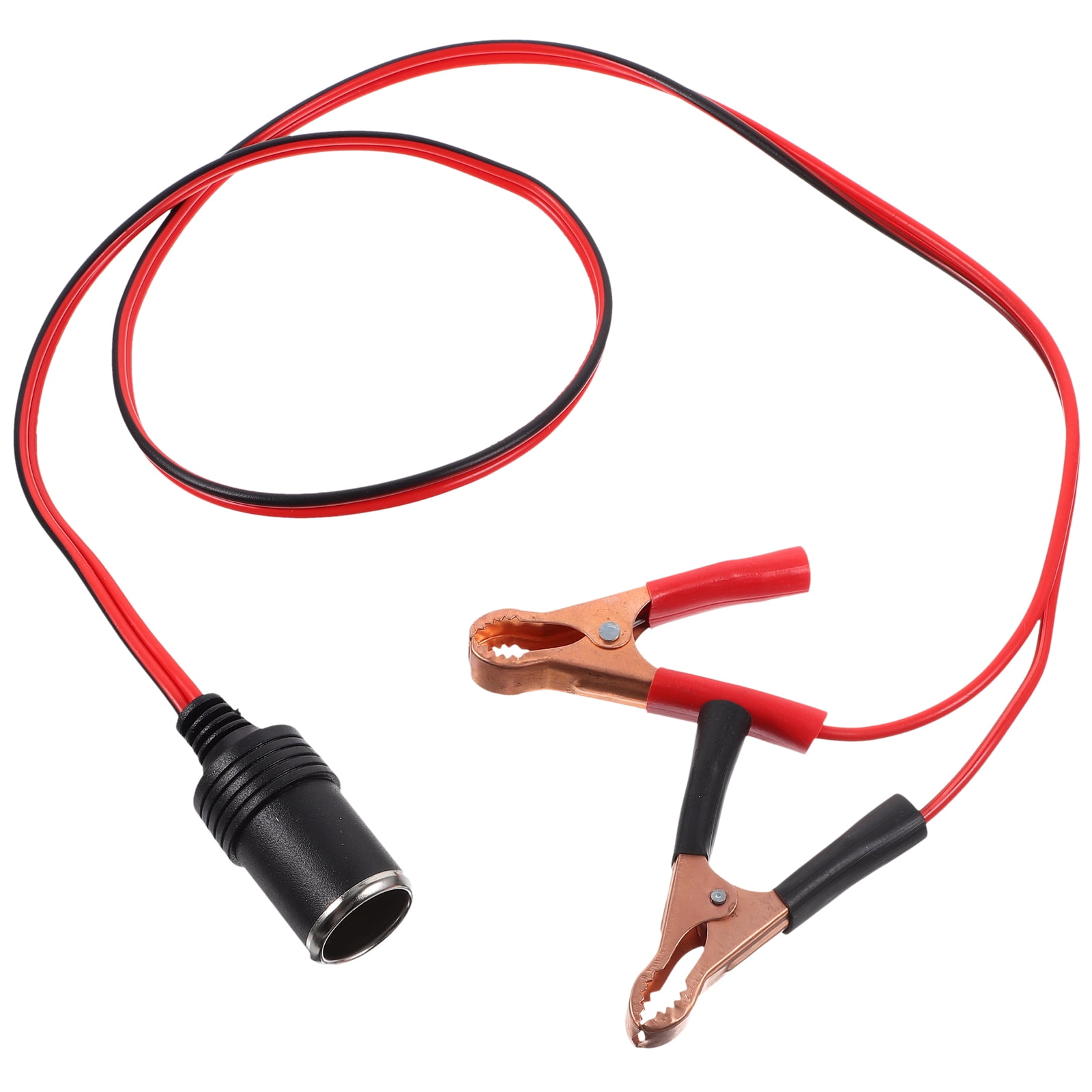 cigarette lighter socket jumper cables Qiysamall 2pcs 1.5M Car Battery Terminal Clamp Clip-on Lighter Socket Power  Adapter Car Booster Jumper Cables