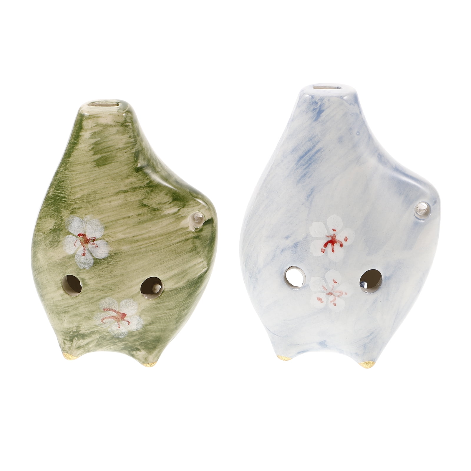 Qiysamall 2pcs Japanese 6-Hole Ocarina Musical Instrument Set for Children Practice, Small Alto C Ocarina, Decorative and Easy to Play